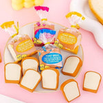 Confezione da 5 gomme da cancellare a forma di toast con simpatici cartoni animati