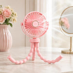 Mini ventilatore portatile a forma di polpo, silenzioso e compatto, con funzione di deformazione, per passeggino. Ventilatore USB di piccole dimensioni.