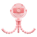Mini ventilatore portatile a forma di polpo, silenzioso e compatto, con funzione di deformazione, per passeggino. Ventilatore USB di piccole dimensioni.