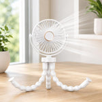Mini ventilatore portatile a forma di polpo, silenzioso e compatto, con funzione di deformazione, per passeggino. Ventilatore USB di piccole dimensioni.