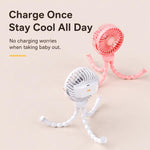 Mini ventilatore portatile a forma di polpo, silenzioso e compatto, con funzione di deformazione, per passeggino. Ventilatore USB di piccole dimensioni.