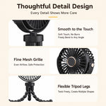 Mini ventilatore portatile a forma di polpo, silenzioso e compatto, con funzione di deformazione, per passeggino. Ventilatore USB di piccole dimensioni.