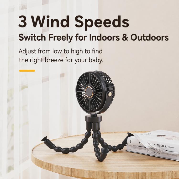 Mini ventilatore portatile a forma di polpo, silenzioso e compatto, con funzione di deformazione, per passeggino. Ventilatore USB di piccole dimensioni.