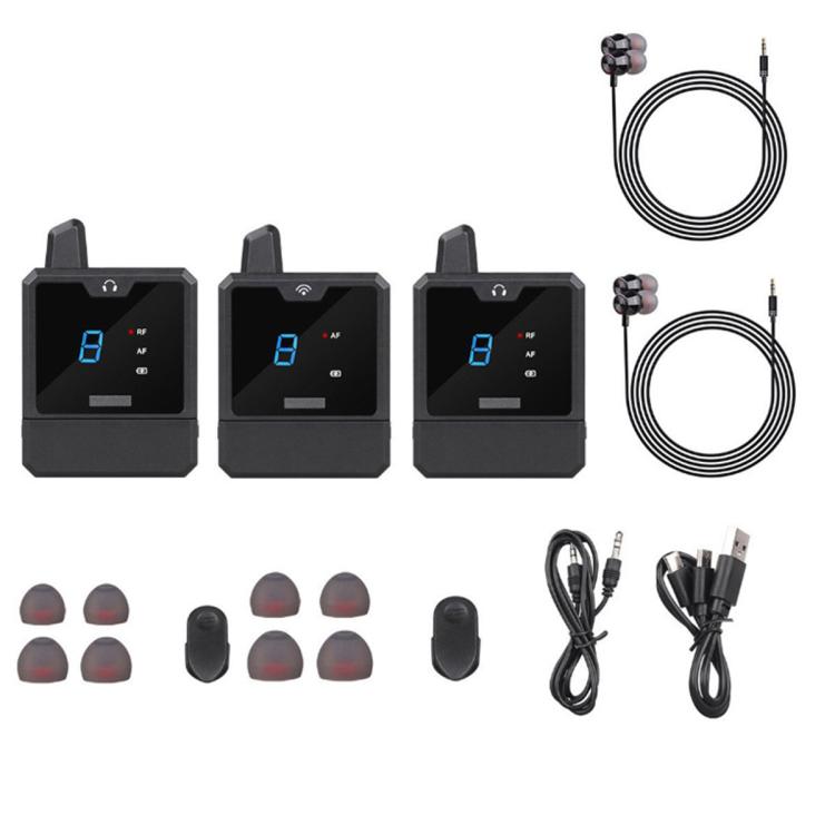 Sistema di monitoraggio wireless UHF professionale con ricevitore per monitoraggio audio in tempo reale., 1 x Receiver, 2 x Receiver, 3 x Receiver