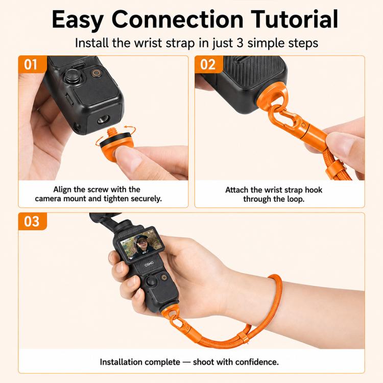 Set XDcase 4 in 1 con cinturino da polso e cordino per fotocamera, compatibile con Insta360, DJI OSMO, reflex digitali e action cam.