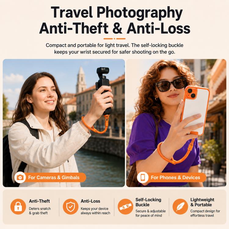 Set XDcase 4 in 1 con cinturino da polso e cordino per fotocamera, compatibile con Insta360, DJI OSMO, reflex digitali e action cam.