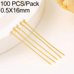 Confezione da 100 spilli a testa sferica in rame placcato oro per la creazione di gioielli fai da te., 1.8mm Ball Pin 0.5x12mm, 1.8mm Ball Pin 0.5x14mm, 1.8mm Ball Pin 0.5x16mm, 1.8mm Ball Pin 0.5x18mm