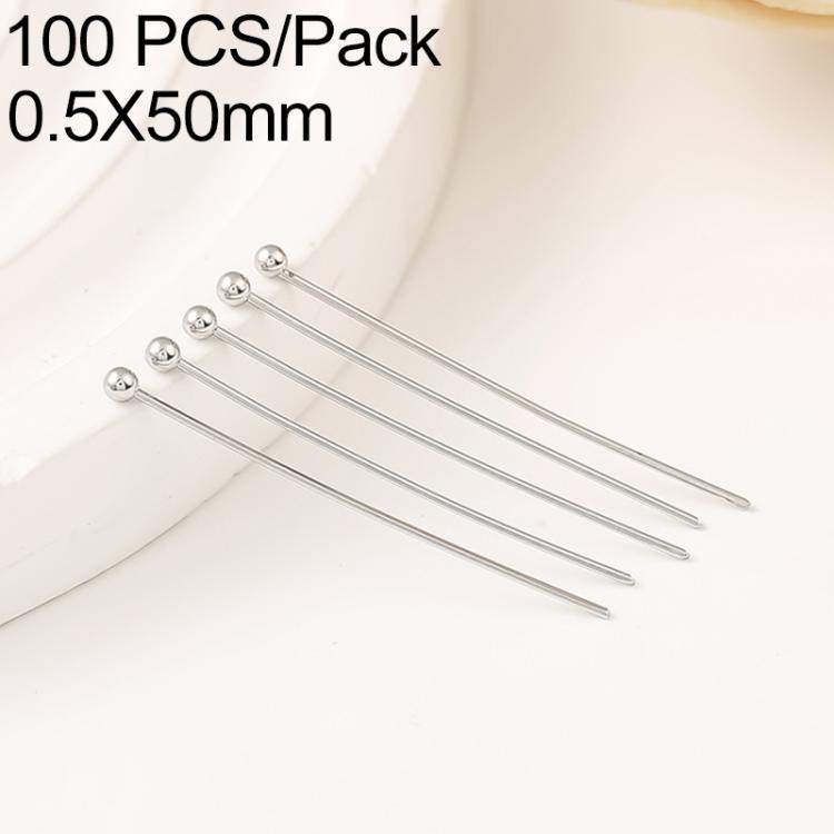 Confezione da 100 spilli a testa sferica in rame placcato oro per la creazione di gioielli fai da te., 1.8mm Ball Pin 0.5x35mm, 1.8mm Ball Pin 0.5x40mm, 1.8mm Ball Pin 0.5x50mm, 1.8mm Ball Pin 0.5x60mm