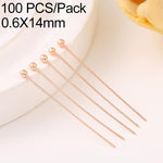 Confezione da 100 spilli a testa sferica in rame placcato oro per la creazione di gioielli fai da te., 1.8mm Ball Pin 0.6x12mm, 1.8mm Ball Pin 0.6x14mm, 1.8mm Ball Pin 0.6x16mm, 1.8mm Ball Pin 0.6x18mm