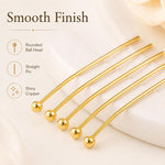 Confezione da 100 spilli a testa sferica in rame placcato oro per la creazione di gioielli fai da te., 1.8mm Ball Pin 0.5x12mm, 1.8mm Ball Pin 0.5x14mm, 1.8mm Ball Pin 0.5x16mm, 1.8mm Ball Pin 0.5x18mm