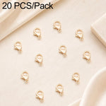 Confezione da 20 pezzi di chiusure a moschettone placcate in oro per bracciali e collane, fibbie a molla per la creazione di gioielli fai da te., 301#10mm, 302#12mm, 901#10mm, 902#12mm
