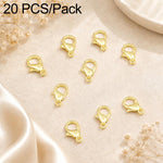 Confezione da 20 pezzi di chiusure a moschettone placcate in oro per bracciali e collane, fibbie a molla per la creazione di gioielli fai da te., 301#10mm, 302#12mm, 901#10mm, 902#12mm