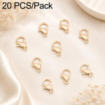 Confezione da 20 pezzi di chiusure a moschettone placcate in oro per bracciali e collane, fibbie a molla per la creazione di gioielli fai da te., 301#10mm, 302#12mm, 901#10mm, 902#12mm