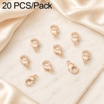 Confezione da 20 pezzi di chiusure a moschettone placcate in oro per bracciali e collane, fibbie a molla per la creazione di gioielli fai da te., 301#10mm, 302#12mm, 901#10mm, 902#12mm