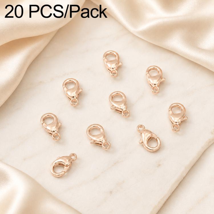 Confezione da 20 pezzi di chiusure a moschettone placcate in oro per bracciali e collane, fibbie a molla per la creazione di gioielli fai da te., 301#10mm, 302#12mm, 901#10mm, 902#12mm
