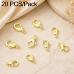 Confezione da 20 pezzi di chiusure a moschettone placcate in oro per bracciali e collane, fibbie a molla per la creazione di gioielli fai da te., 301#10mm, 302#12mm, 901#10mm, 902#12mm