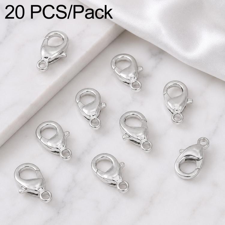 Confezione da 20 pezzi di chiusure a moschettone placcate in oro per bracciali e collane, fibbie a molla per la creazione di gioielli fai da te., 301#10mm, 302#12mm, 901#10mm, 902#12mm
