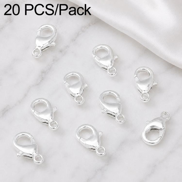 Confezione da 20 pezzi di chiusure a moschettone placcate in oro per bracciali e collane, fibbie a molla per la creazione di gioielli fai da te., 301#10mm, 302#12mm, 901#10mm, 902#12mm