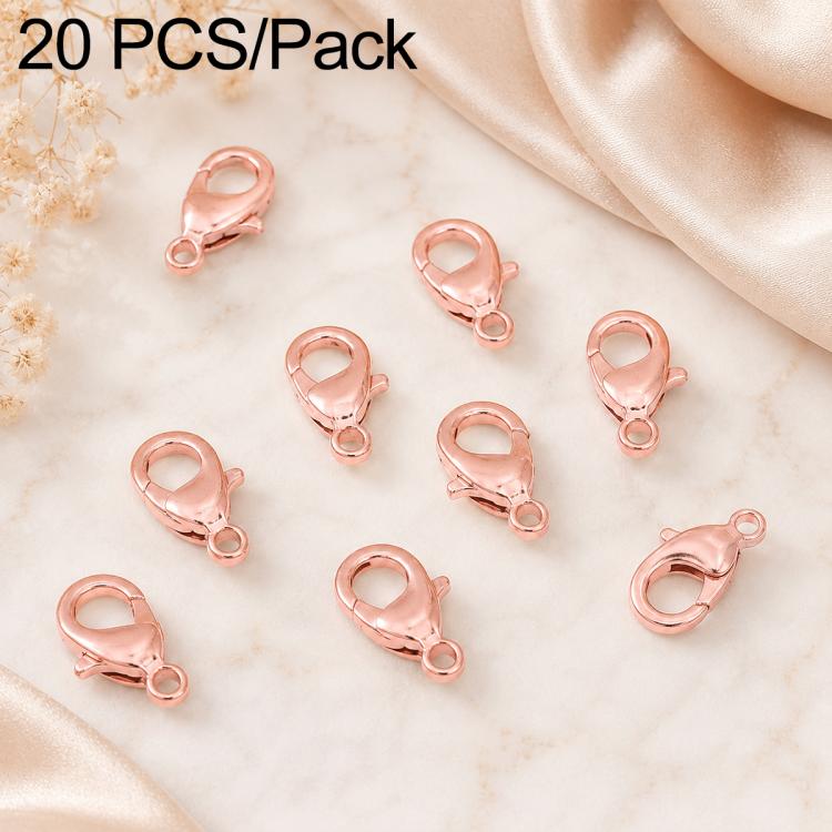 Confezione da 20 pezzi di chiusure a moschettone placcate in oro per bracciali e collane, fibbie a molla per la creazione di gioielli fai da te., 301#10mm, 302#12mm, 901#10mm, 902#12mm