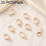Confezione da 20 pezzi di chiusure a moschettone placcate in oro per bracciali e collane, fibbie a molla per la creazione di gioielli fai da te., 301#10mm, 302#12mm, 901#10mm, 902#12mm
