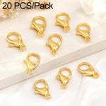 Confezione da 20 pezzi di chiusure a moschettone placcate in oro per bracciali e collane, fibbie a molla per la creazione di gioielli fai da te., 303#14mm