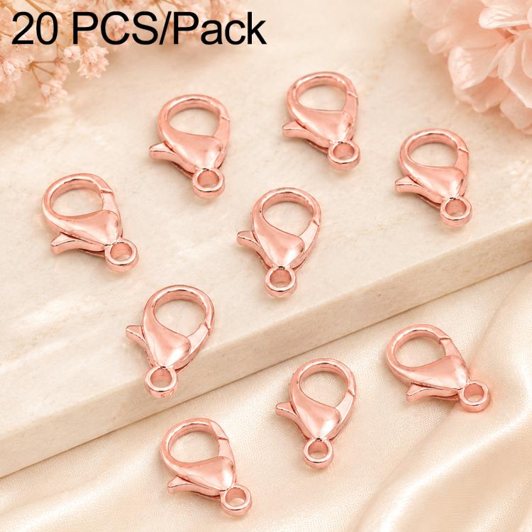 Confezione da 20 pezzi di chiusure a moschettone placcate in oro per bracciali e collane, fibbie a molla per la creazione di gioielli fai da te., 303#14mm
