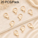 Confezione da 20 pezzi di chiusure a moschettone placcate in oro per bracciali e collane, fibbie a molla per la creazione di gioielli fai da te., 303#14mm