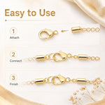 Confezione da 20 pezzi di chiusure a moschettone placcate in oro per bracciali e collane, fibbie a molla per la creazione di gioielli fai da te., 303#14mm