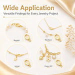 Confezione da 20 pezzi di chiusure a moschettone placcate in oro per bracciali e collane, fibbie a molla per la creazione di gioielli fai da te., 303#14mm