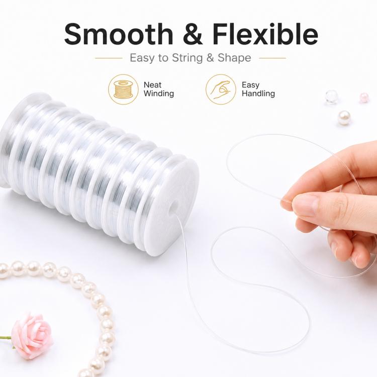 10 pezzi/confezione Filo per perline in acciaio inossidabile Filo per gioielli Filo per artigianato per la creazione di gioielli Forniture per lavori artigianali, 0.38mm, 0.45mm