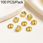 Confezione da 100 pezzi di copriperline a forma di fiore cavo placcati in oro, distanziatori per la creazione di gioielli fai da te., Smooth 5-Petal 4mm, 6-Petal Cap 4.5mm, 6-Petal Cap 5mm, 8-Petal 6mm, 8-Petal 8mm, 12-Petal 4mm, 12-Petal 6mm          ...