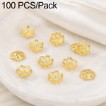 Confezione da 100 pezzi di copriperline a forma di fiore cavo placcati in oro, distanziatori per la creazione di gioielli fai da te., Smooth 5-Petal 4mm, 6-Petal Cap 4.5mm, 6-Petal Cap 5mm, 8-Petal 6mm, 8-Petal 8mm, 12-Petal 4mm, 12-Petal 6mm          ...