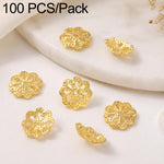 Confezione da 100 pezzi di copriperline a forma di fiore cavo placcati in oro, distanziatori per la creazione di gioielli fai da te., Smooth 5-Petal 4mm, 6-Petal Cap 4.5mm, 6-Petal Cap 5mm, 8-Petal 6mm, 8-Petal 8mm, 12-Petal 4mm, 12-Petal 6mm          ...