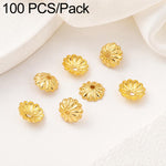 Confezione da 100 pezzi di copriperline a forma di fiore cavo placcati in oro, distanziatori per la creazione di gioielli fai da te., Smooth 5-Petal 4mm, 6-Petal Cap 4.5mm, 6-Petal Cap 5mm, 8-Petal 6mm, 8-Petal 8mm, 12-Petal 4mm, 12-Petal 6mm          ...
