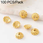 Confezione da 100 pezzi di copriperline a forma di fiore cavo placcati in oro, distanziatori per la creazione di gioielli fai da te., Smooth 5-Petal 4mm, 6-Petal Cap 4.5mm, 6-Petal Cap 5mm, 8-Petal 6mm, 8-Petal 8mm, 12-Petal 4mm, 12-Petal 6mm          ...