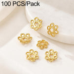 Confezione da 100 pezzi di copriperline a forma di fiore cavo placcati in oro, distanziatori per la creazione di gioielli fai da te., Smooth 5-Petal 4mm, 6-Petal Cap 4.5mm, 6-Petal Cap 5mm, 8-Petal 6mm, 8-Petal 8mm, 12-Petal 4mm, 12-Petal 6mm          ...