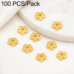 Confezione da 100 pezzi di copriperline a forma di fiore cavo placcati in oro, distanziatori per la creazione di gioielli fai da te., Smooth 5-Petal 4mm, 6-Petal Cap 4.5mm, 6-Petal Cap 5mm, 8-Petal 6mm, 8-Petal 8mm, 12-Petal 4mm, 12-Petal 6mm          ...