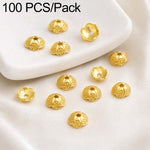 Confezione da 100 pezzi di copriperline a forma di fiore cavo placcati in oro, distanziatori per la creazione di gioielli fai da te., Smooth 5-Petal 4mm, 6-Petal Cap 4.5mm, 6-Petal Cap 5mm, 8-Petal 6mm, 8-Petal 8mm, 12-Petal 4mm, 12-Petal 6mm          ...