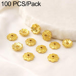 Confezione da 100 pezzi di copriperline a forma di fiore cavo placcati in oro, distanziatori per la creazione di gioielli fai da te., Smooth 5-Petal 4mm, 6-Petal Cap 4.5mm, 6-Petal Cap 5mm, 8-Petal 6mm, 8-Petal 8mm, 12-Petal 4mm, 12-Petal 6mm          ...