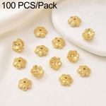 Confezione da 100 pezzi di copriperline a forma di fiore cavo placcati in oro, distanziatori per la creazione di gioielli fai da te., Smooth 5-Petal 4mm, 6-Petal Cap 4.5mm, 6-Petal Cap 5mm, 8-Petal 6mm, 8-Petal 8mm, 12-Petal 4mm, 12-Petal 6mm          ...