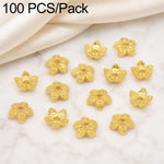 Confezione da 100 pezzi di copriperline a forma di fiore cavo placcati in oro, distanziatori per la creazione di gioielli fai da te., Multi-Petal 8-Petal 10mm, Hollow Smooth 6-Petal 7mm, 4-Petal 6mm, 5-Petal Flower Cap 6mm, 5-Petal Flower Cap 8mm      ...