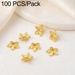 Confezione da 100 pezzi di copriperline a forma di fiore cavo placcati in oro, distanziatori per la creazione di gioielli fai da te., Multi-Petal 8-Petal 10mm, Hollow Smooth 6-Petal 7mm, 4-Petal 6mm, 5-Petal Flower Cap 6mm, 5-Petal Flower Cap 8mm      ...