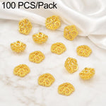 Confezione da 100 pezzi di copriperline a forma di fiore cavo placcati in oro, distanziatori per la creazione di gioielli fai da te., Multi-Petal 8-Petal 10mm, Hollow Smooth 6-Petal 7mm, 4-Petal 6mm, 5-Petal Flower Cap 6mm, 5-Petal Flower Cap 8mm      ...