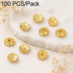 Confezione da 100 pezzi di copriperline a forma di fiore cavo placcati in oro, distanziatori per la creazione di gioielli fai da te., Multi-Petal 8-Petal 10mm, Hollow Smooth 6-Petal 7mm, 4-Petal 6mm, 5-Petal Flower Cap 6mm, 5-Petal Flower Cap 8mm      ...
