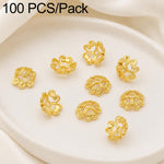 Confezione da 100 pezzi di copriperline a forma di fiore cavo placcati in oro, distanziatori per la creazione di gioielli fai da te., Multi-Petal 8-Petal 10mm, Hollow Smooth 6-Petal 7mm, 4-Petal 6mm, 5-Petal Flower Cap 6mm, 5-Petal Flower Cap 8mm      ...