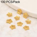 Confezione da 100 pezzi di copriperline a forma di fiore cavo placcati in oro, distanziatori per la creazione di gioielli fai da te., Multi-Petal 8-Petal 10mm, Hollow Smooth 6-Petal 7mm, 4-Petal 6mm, 5-Petal Flower Cap 6mm, 5-Petal Flower Cap 8mm      ...