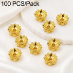 Confezione da 100 pezzi di copriperline a forma di fiore cavo placcati in oro, distanziatori per la creazione di gioielli fai da te., Multi-Petal 8-Petal 10mm, Hollow Smooth 6-Petal 7mm, 4-Petal 6mm, 5-Petal Flower Cap 6mm, 5-Petal Flower Cap 8mm      ...