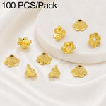 Confezione da 100 pezzi di copriperline a forma di fiore cavo placcati in oro, distanziatori per la creazione di gioielli fai da te., Multi-Petal 8-Petal 10mm, Hollow Smooth 6-Petal 7mm, 4-Petal 6mm, 5-Petal Flower Cap 6mm, 5-Petal Flower Cap 8mm      ...