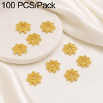 Confezione da 100 pezzi di copriperline a forma di fiore cavo placcati in oro, distanziatori per la creazione di gioielli fai da te., Multi-Petal 8-Petal 10mm, Hollow Smooth 6-Petal 7mm, 4-Petal 6mm, 5-Petal Flower Cap 6mm, 5-Petal Flower Cap 8mm      ...
