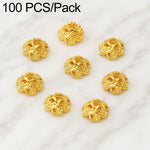 Confezione da 100 pezzi di copriperline a forma di fiore cavo placcati in oro, distanziatori per la creazione di gioielli fai da te., Circular Hollow 10mm, Solid Vertical Striped Bead Cap 8mm, 8-Pointed Star Flower Cap 8mm, 8-Pointed Star Flower Cap 11...